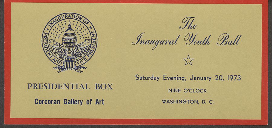 Inaugural Ball, January 20, 1973, Presidential Box Card - Corcoran